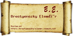 Brestyenszky Elemér névjegykártya